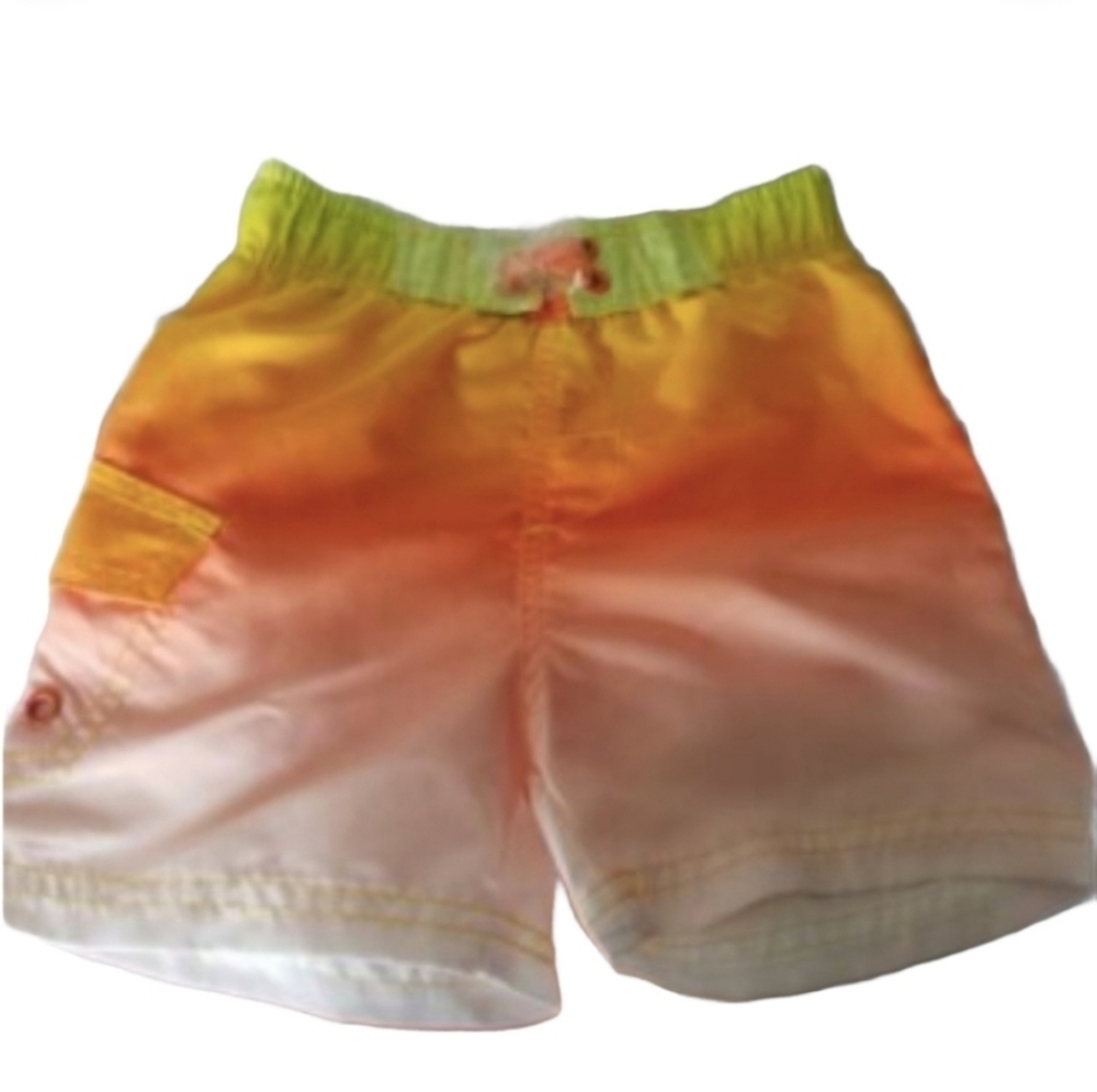 Joe Boxer Swim Trunk Pants Size 12 18 mons toddler boy Ombre Orange *